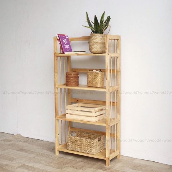 Kệ Sách Gỗ Tự Nhiên 4 Tầng (Rộng Từ 60cm-1m)