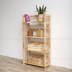 Kệ Sách Gỗ Tự Nhiên 4 Tầng (Rộng Từ 60cm-1m)
