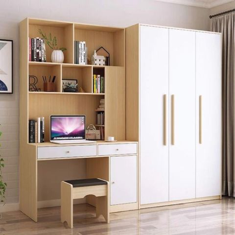 Tủ Quần Áo  Z124 Cánh Mở Kết Hợp Bàn Học/Làm Việc