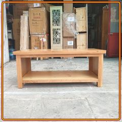 Bàn Sofa Gỗ Sồi Hở Chân 02 Tầng (Màu Tự Nhiên)