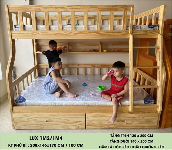 Giường Tầng Cao Cấp ANGEL - (1m/1m2 - 1m2/1m4)