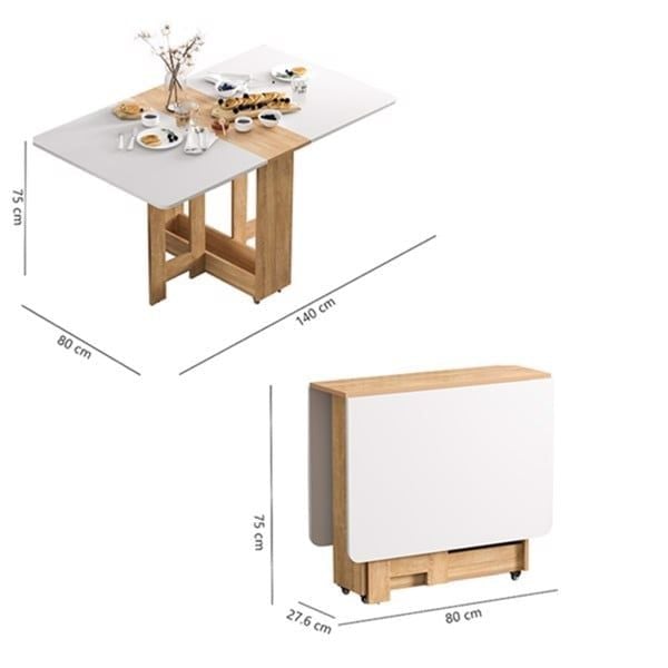 Bàn Ăn Thông Minh Xếp Gọn Có Bánh Xe BAX-14