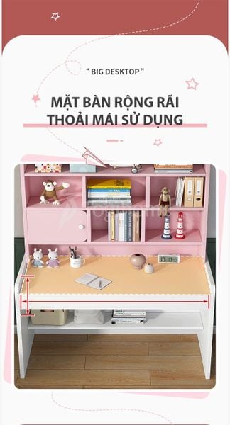 Bàn Học Tích Hợp Kệ Sách BH-108