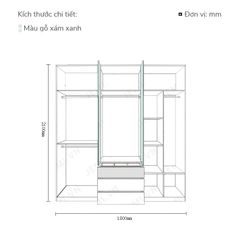 Tủ Quần Áo Có Gương Soi TQA-G01
