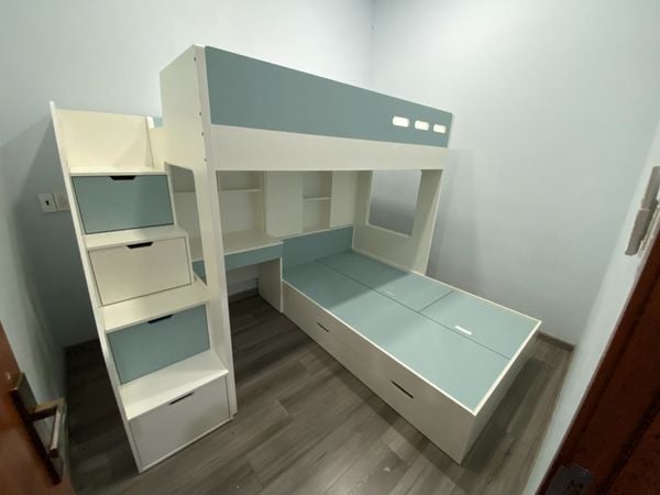 Giường Tầng Orange Kết Hợp Bàn Học -Tủ Áo GT974