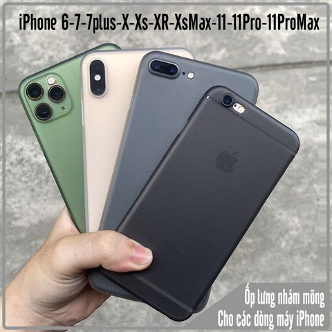 Ốp lưng nhựa dẻo nhám mỏng iPhone 6 -6Plus-7-7Plus-8Plus-X-Xs-XR ...