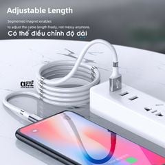 [CÁP IPHONE - IPAD] CÁP SẠC LIGHTNING ROCK MAGNETIC SILICON RCB0797 CHÍNH HÃNG