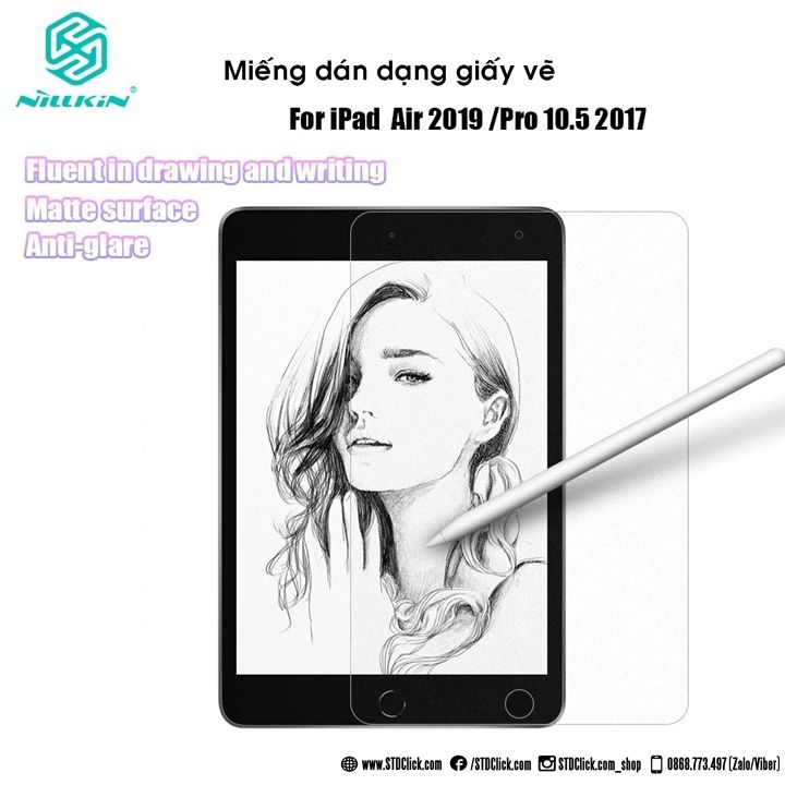 MIẾNG DÁN DẠNG GIẤY VẼ IPAD AIR 2019 - PRO 10.5 2017 NILLKIN AG PAPER-LIKE CHÍNH HÃNG