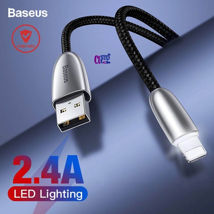 [CÁP IPHONE-IPAD] DÂY CÁP SẠC LIGHTNING BASEUS TORCH CÓ ĐÈN BÁO CHÍNH HÃNG