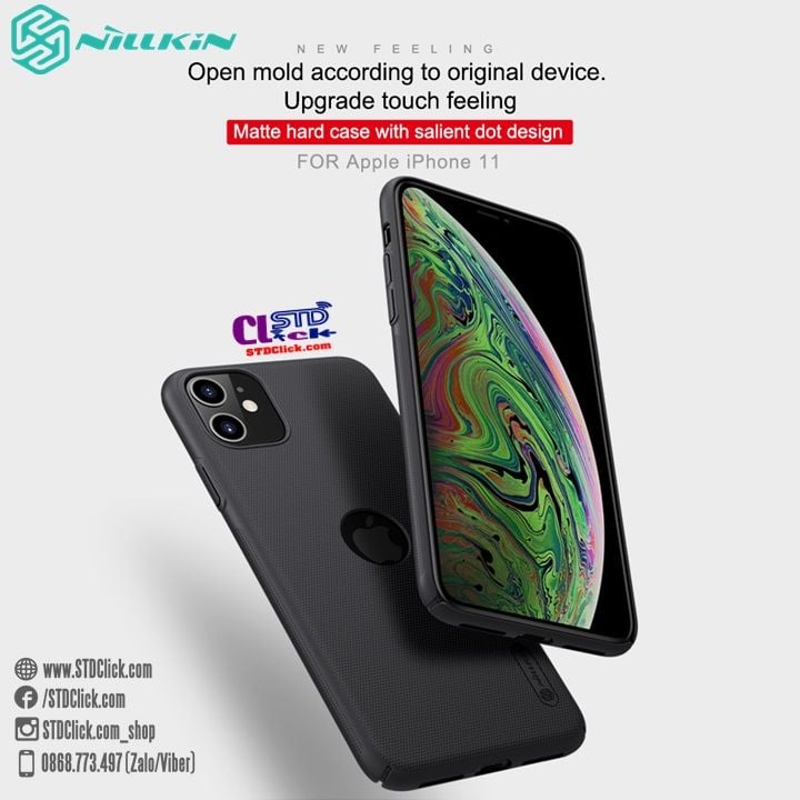 ỐP LƯNG IPHONE 11 NILLKIN NHỰA CỨNG KHOÉT LỖ LOGO CHÍNH HÃNG