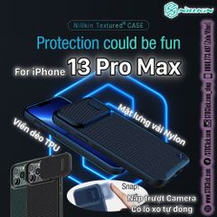 ỐP LƯNG IPHONE 13 PRO MAX NILLKIN TEXTURED S NYLON FIBER BẢO VỆ CAMERA CHÍNH HÃNG