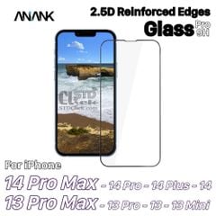 KÍNH CƯỜNG LỰC IPHONE 14 PRO MAX - 14 PRO - 14 PLUS - 14 - 13 PRO MAX - 13 PRO - 13 MINI ANANK VIỀN ĐEN 2.5D CHÍNH HÃNG