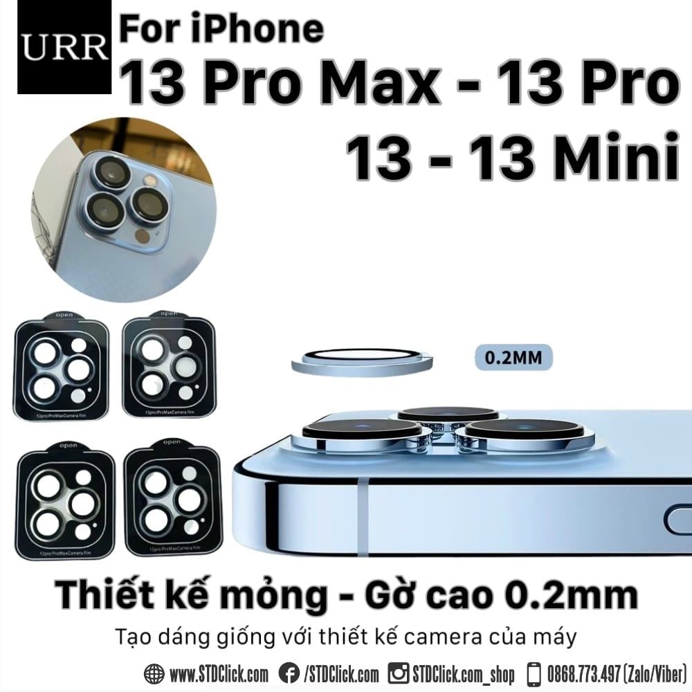 KÍNH CAMERA IPHONE 13 PRO MAX - 13 PRO - 13 - 13 MINI URR AUTOBOT 3D AR SIÊU MỎNG CHÍNH HÃNG