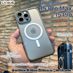 ỐP LƯNG IPHONE 15 PRO MAX - 15 PRO - 15 PLUS LIKGUS JAME HỔ TRỢ SẠC KHÔNG DÂY TỪ TÍNH - LƯNG CỨNG TRONG VIỀN DẺO