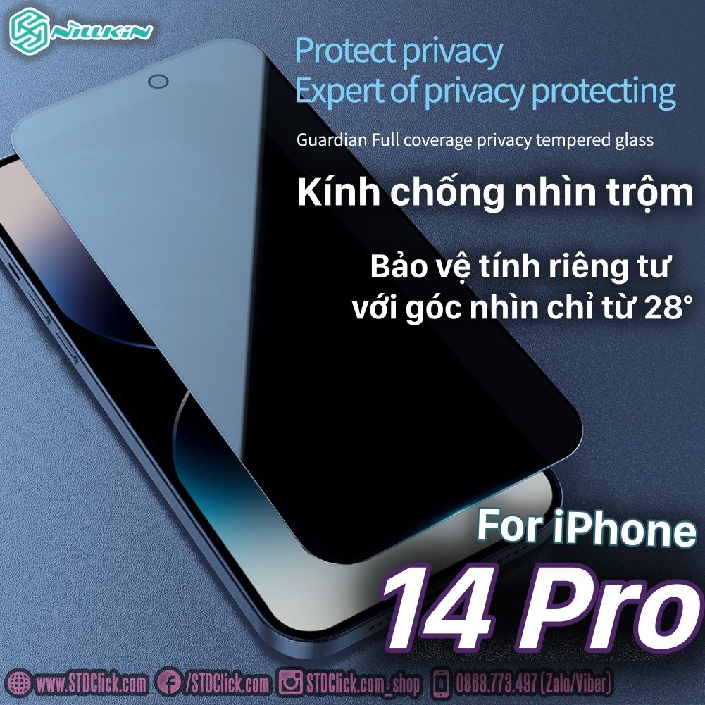 KÍNH CƯỜNG LỰC IPHONE 14 PRO NILLKIN GUARDIAN CHỐNG NHÌN TRỘM CHÍNH HÃNG