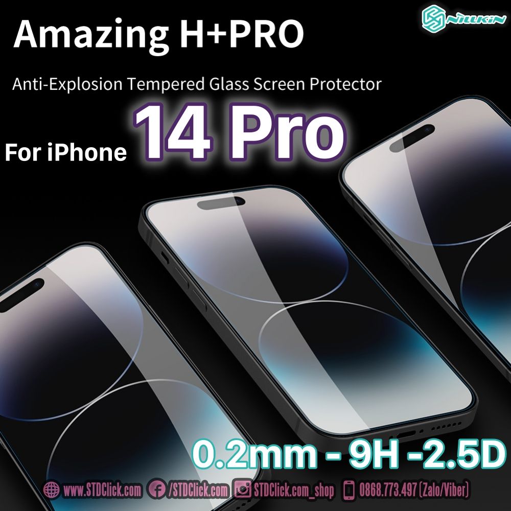KÍNH CƯỜNG LỰC IPHONE 14 PRO NILLKIN H+PRO 0.2mm CHÍNH HÃNG