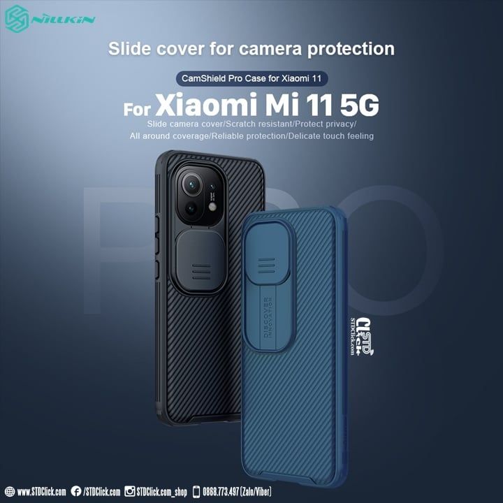 ỐP LƯNG XIAOMI MI 11 NILLKIN CAMSHIELD PRO BẢO VỆ CAMERA CHÍNH HÃNG