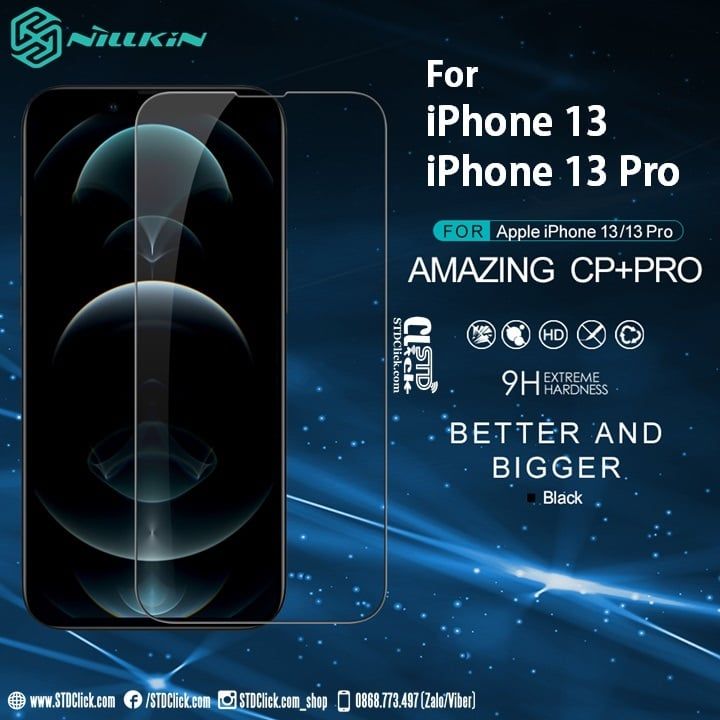 KÍNH CƯỜNG LỰC IPHONE 13 - 13 PRO NILLKIN CP+PRO 2.5D CHÍNH HÃNG