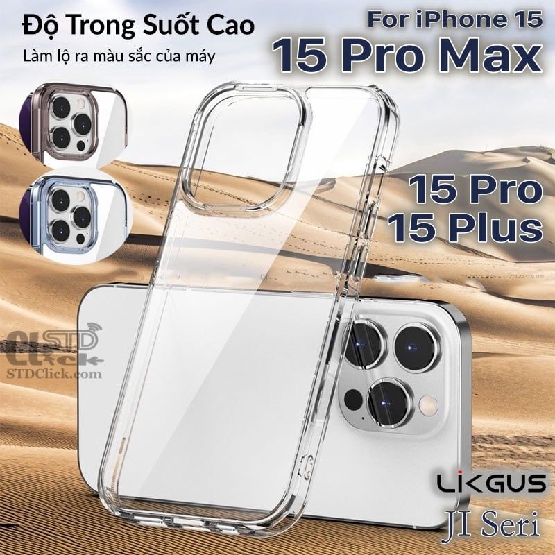 ỐP LƯNG IPHONE 15 PRO MAX - 15 PRO - 15 PLUS LIKGUS JI và JI MAG - HỔ TRỢ SẠC TỪ TÍNH - LƯNG CỨNG TRONG VIỀN DẺO