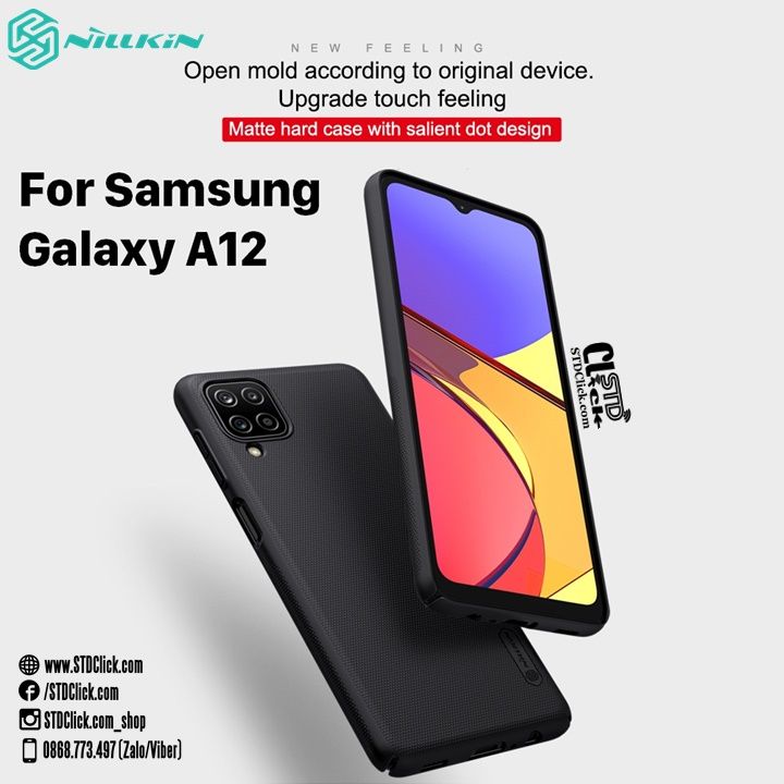 ỐP LƯNG SAMSUNG GALAXY A12 NILLKIN NILLKIN NHỰA CỨNG CHÍNH HÃNG