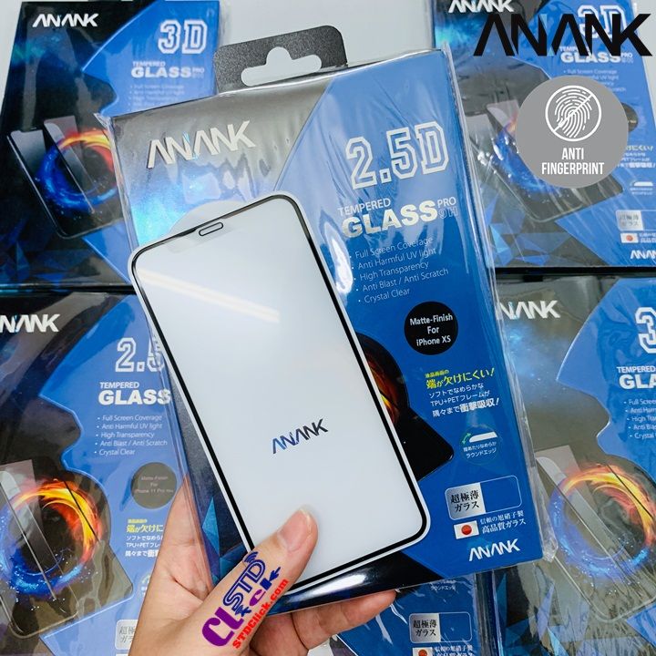 KÍNH CƯỜNG LỰC CHỐNG VÂN TAY IPHONE X - XS ANANK 2.5D CHÍNH HÃNG NHẬT BẢN