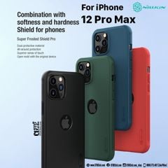 ỐP LƯNG IPHONE 12 PRO MAX NILLKIN KHOÉT LỖ TÁO NHỰA CỨNG VIỀN DẺO CHÍNH HÃNG