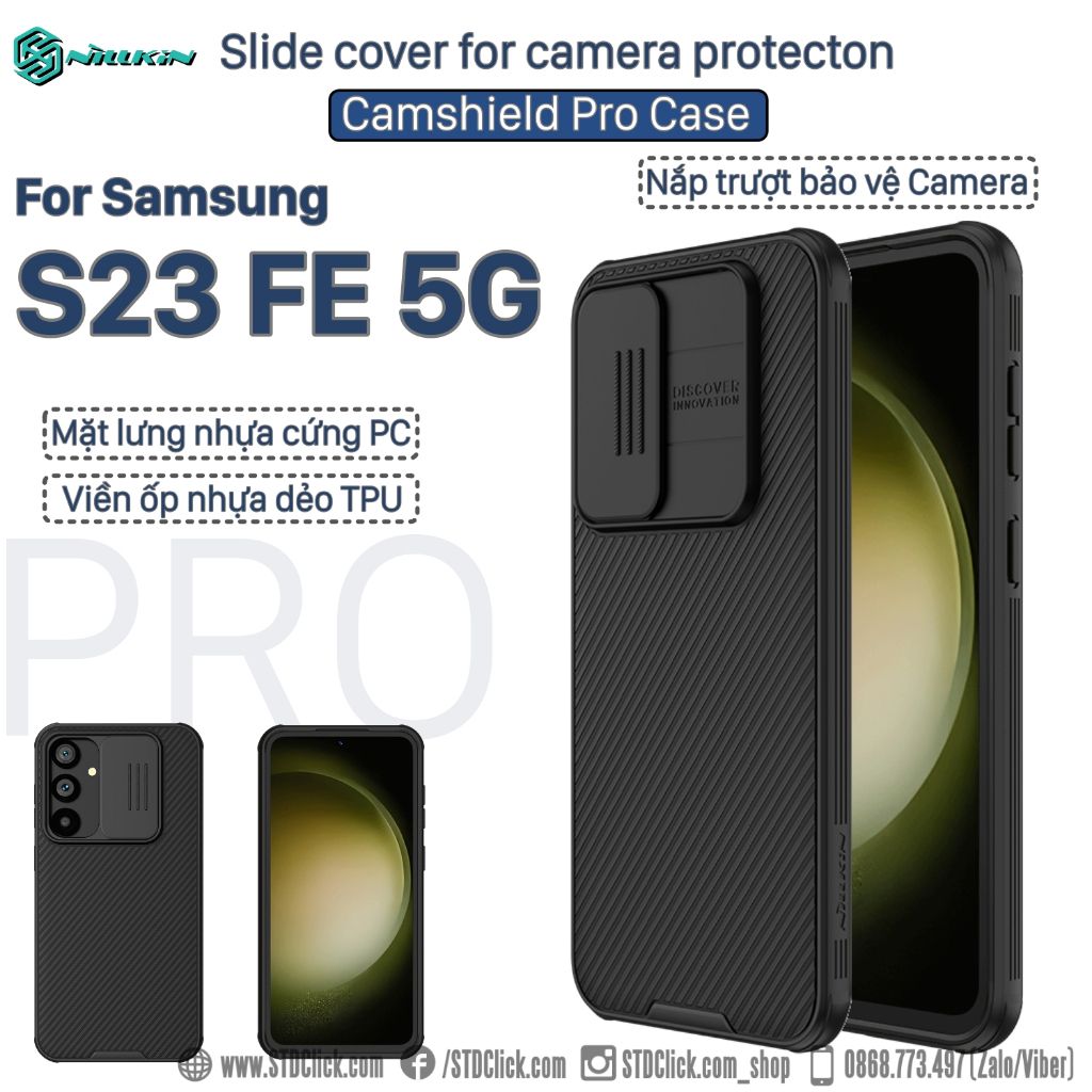 ỐP LƯNG SAMSUNG GALAXY S23 FE 5G NILLKIN CAMSHIELD PRO BẢO VỆ CAMERA CHÍNH HÃNG