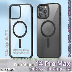 ỐP LƯNG IPHONE 14 PRO MAX - 14 PRO - 14 PLUS - 14 LIKGUS CHÍNH HÃNG HỔ TRỢ SẠC MAGSAFE - LƯNG CỨNG TRONG VIỀN DẺO