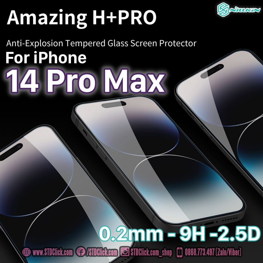 KÍNH CƯỜNG LỰC IPHONE 14 PRO MAX NILLKIN H+PRO 0.2mm CHÍNH HÃNG