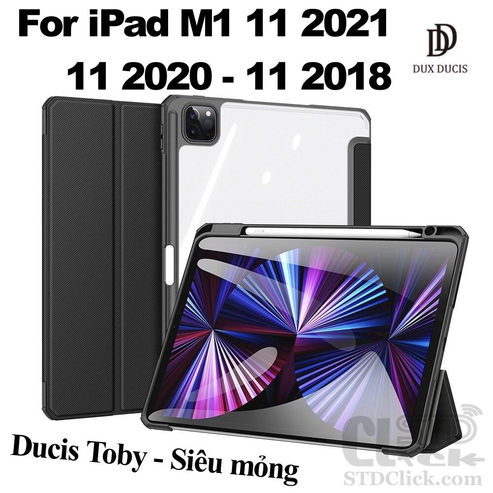 BAO DA IPAD PRO M1 11 2021 - 11 2020 - 11 2018 DUX DUCIS TOBY CHÍNH HÃNG SIÊU MỎNG CÓ KHE GIỮ BÚT