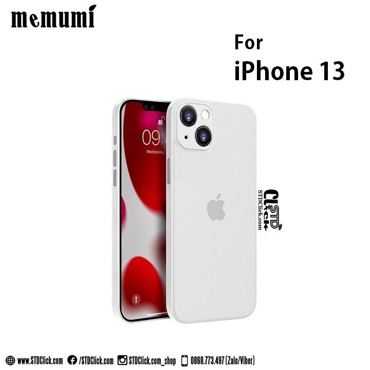 ỐP LƯNG IPHONE 13 MEMUMI MỎNG LỤA CHÍNH HÃNG