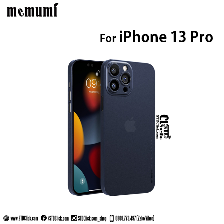 ỐP LƯNG IPHONE 13 PRO MEMUMI MỎNG LỤA CHÍNH HÃNG