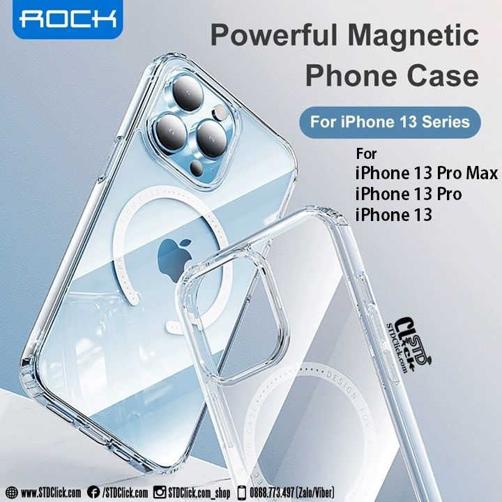 ỐP LƯNG IPHONE 13 PRO MAX - 13 PRO - 13 ROCK PURE MAGSAFE LƯNG CỨNG TRONG VIỀN DẺO CHÍNH HÃNG