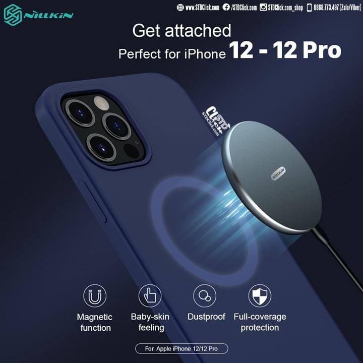 ỐP LƯNG IPHONE 12 PRO - 12 NILLKIN FLEX PURE PRO MAGNETIC SILICONE CHÍNH HÃNG