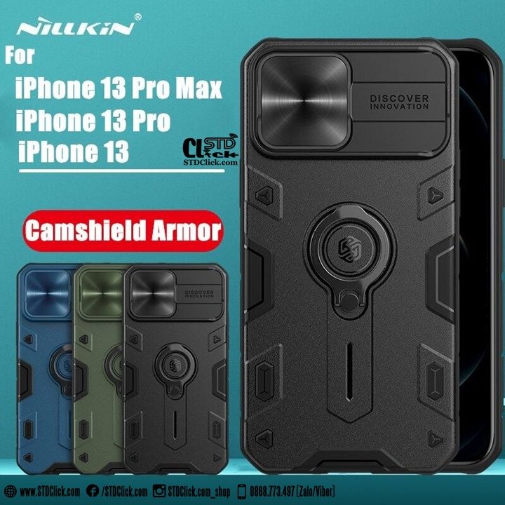 ỐP LƯNG IPHONE 13 PRO MAX - 13 PRO - 13 NILLKIN CAMSHIELD ARMOR CHỐNG SỐC BẢO VỆ CAMERA CHÍNH HÃNG