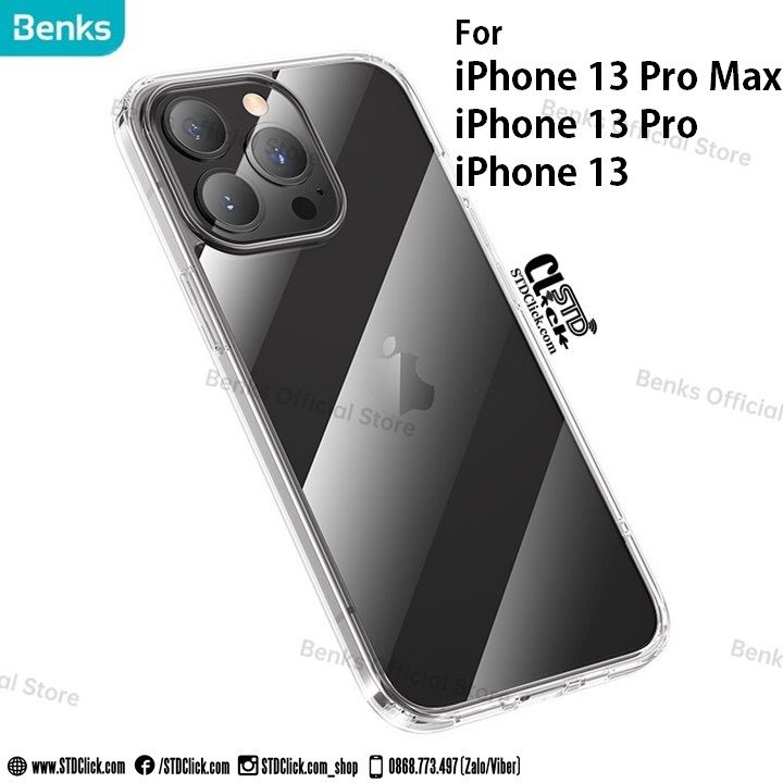 ỐP LƯNG IPHONE 13 PRO MAX - 13 PRO - 13 BENKS LƯNG TRONG CỨNG VIỀN DẺO CHÍNH HÃNG