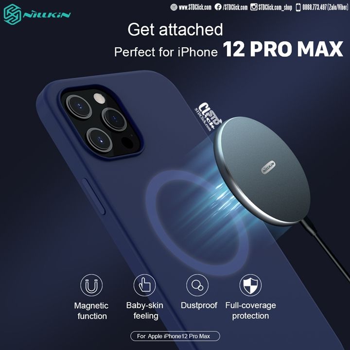 ỐP LƯNG IPHONE 12 PRO MAX NILLKIN FLEX PURE PRO MAGNETIC SILICONE CHÍNH HÃNG