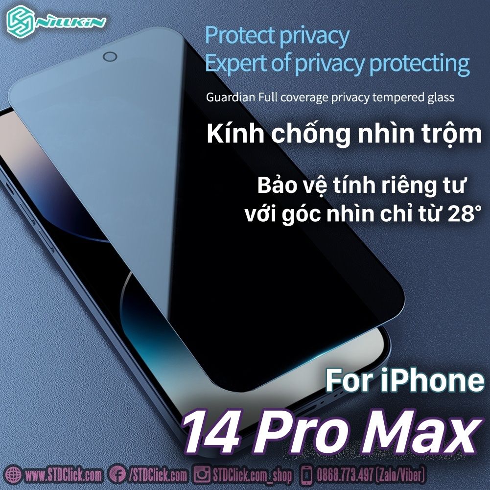 KÍNH CƯỜNG LỰC IPHONE 14 PRO MAX NILLKIN GUARDIAN CHỐNG NHÌN TRỘM CHÍNH HÃNG
