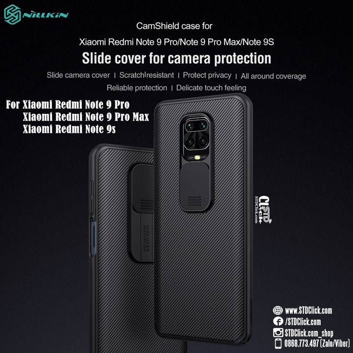 ỐP LƯNG XIAOMI REDMI NOTE 9 PRO - NOTE 9 PRO MAX - NOTE 9S NILLKIN CAMSHIELD BẢO VỆ CAMERA CHÍNH HÃNG