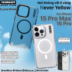 ỐP LƯNG IPHONE 15 PRO MAX - 15 PRO YOUNGKIT Crystal Shield CHÍNH HÃNG - HỔ TRỢ SẠC KHÔNG DÂY TỪ TÍNH