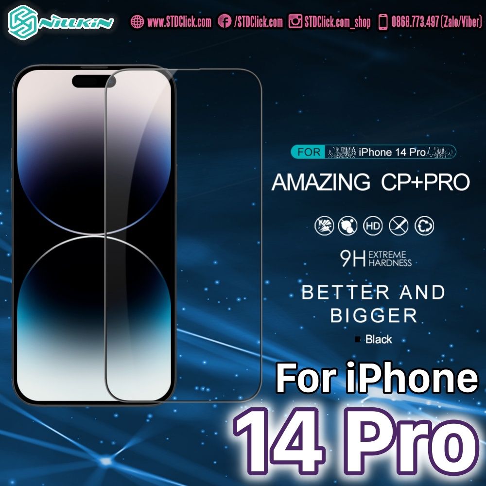 KÍNH CƯỜNG LỰC IPHONE 14 PRO NILLKIN CP+PRO 2.5D CHÍNH HÃNG