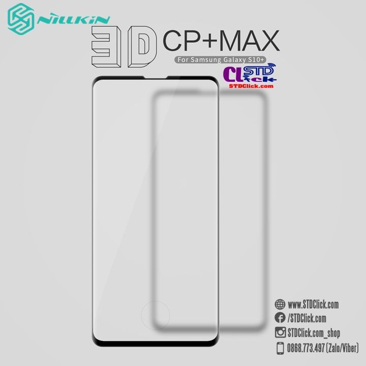 MIẾNG DÁN CƯỜNG LỰC SAMSUNG GALAXY S10 PLUS NILLKIN 3D CP+MAX CHÍNH HÃNG