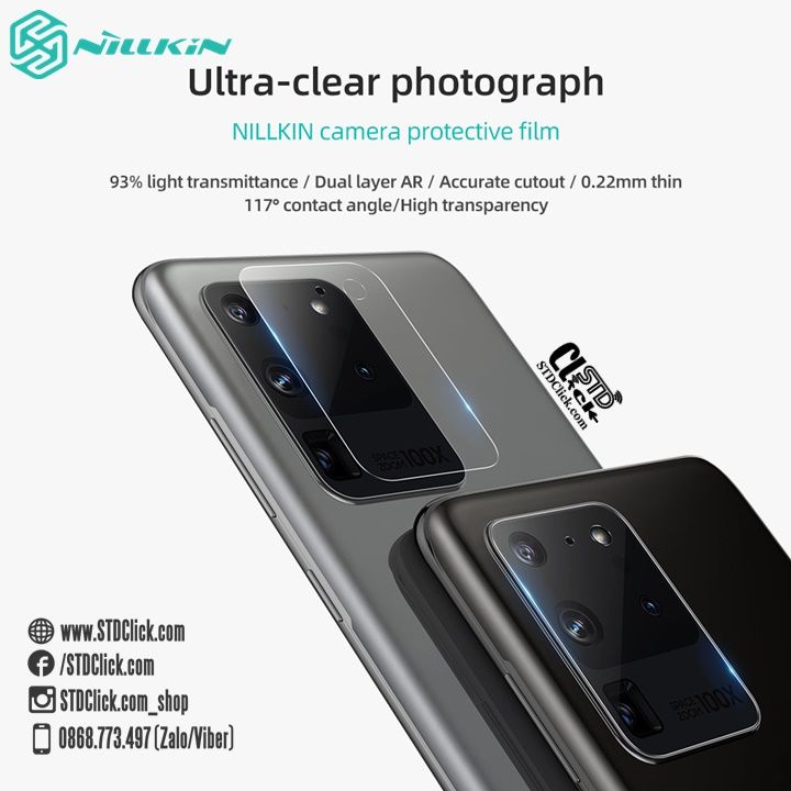 [BỘ x2] MIẾNG DÁN CAMERA SAMSUNG GALAXY S20 ULTRA - S20 ULTRA 5G NILLKIN INVISIFILM 0.22MM CHÍNH HÃNG