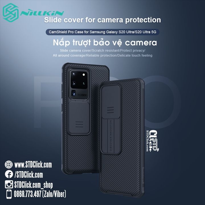 ỐP LƯNG SAMSUNG GALAXY S20 ULTRA - S20 ULTRA 5G NILLKIN CAMSHIELD PRO BẢO VỆ CAMERA CHÍNH HÃNG