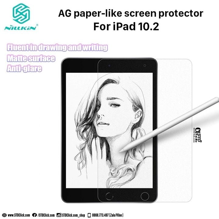MIẾNG DÁN DẠNG GIẤY VẼ IPAD 10.2 2019 - 10.2 2020 - 10.2 2021 NILLKIN AG PAPER - LIKE CHÍNH HÃNG