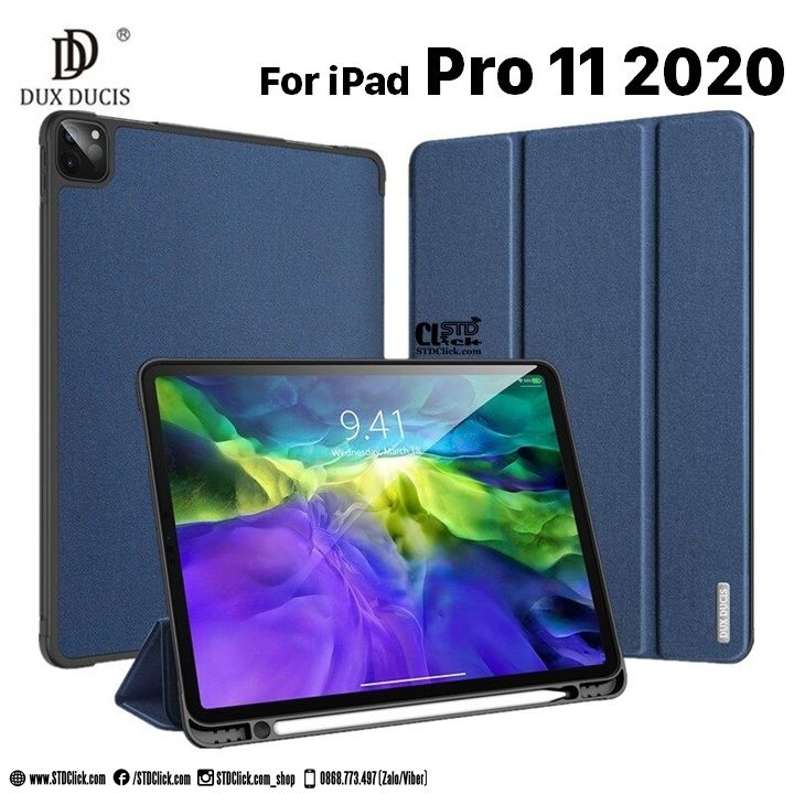 BAO DA IPAD PRO 11 2020 DUX DUCIS DOMO CÓ KHE CẮM BÚT CHÍNH HÃNG