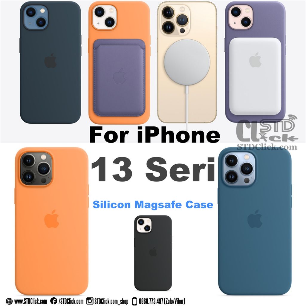 ỐP LƯNG IPHONE 13 - 13 PRO - 13 PRO MAX SILICON MAGSAFE FULLBOX