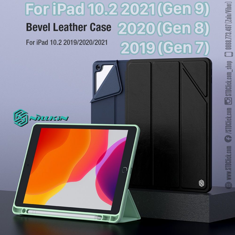 BAO DA IPAD 10.2 2019 - 10.2 2020 - 10.2 2021 NILLKIN BEVEL CHÍNH HÃNG