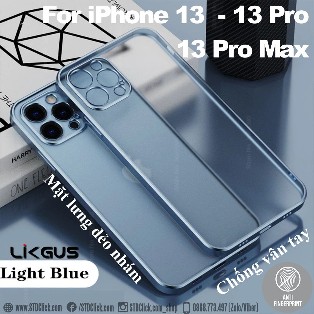 ỐP LƯNG IPHONE 13 PRO MAX - 13 PRO - 13 LIKGUS SILICON LƯNG NHÁM BẢO VỆ CAMERA CHÍNH HÃNG