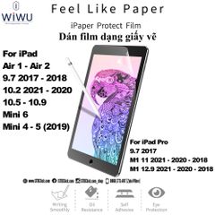 MIẾNG DÁN DẠNG GIẤY VẼ IPAD PRO M1 12.9 - 11 - AIR 10.9 - 10.2 - MINI 6 WIWU iPAPER CHÍNH HÃNG